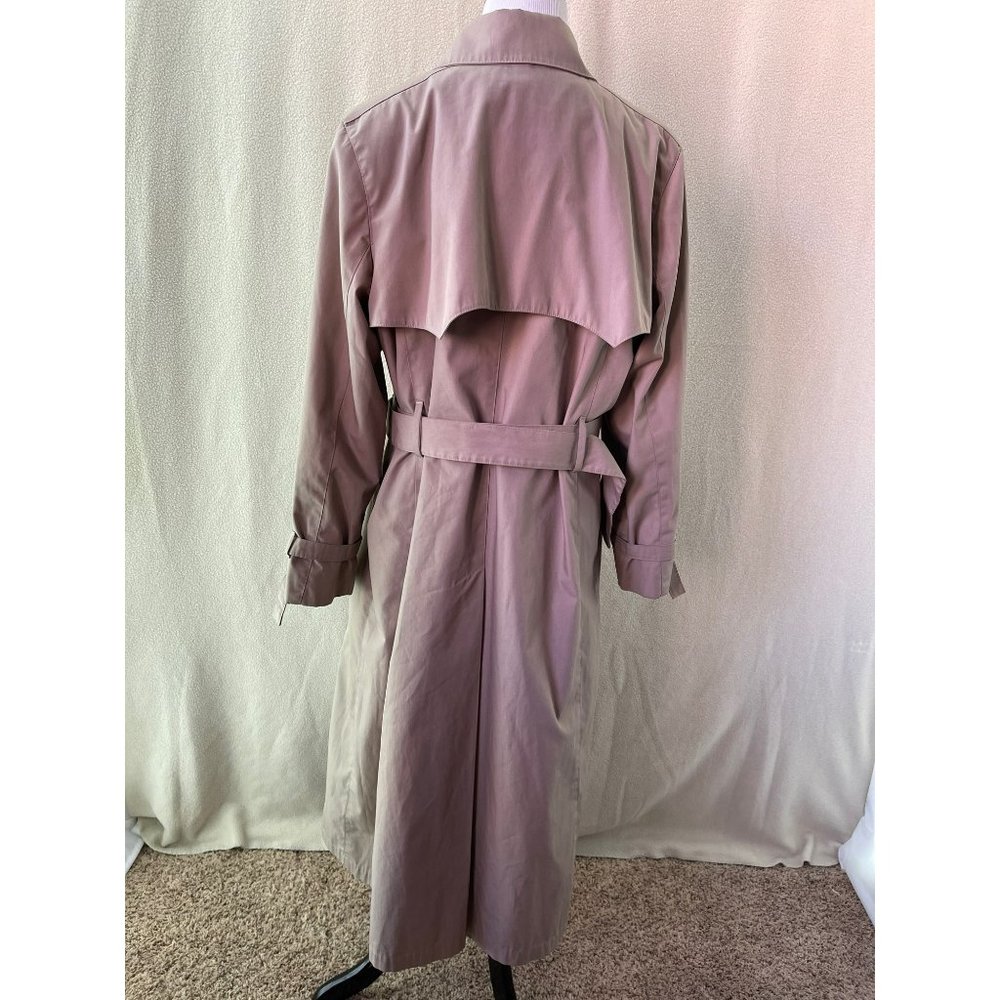 London Fog Khaki (Tan) Long Button Front Waist Belt Trench/Overcoat, Size 16W - Picture 6 of 12